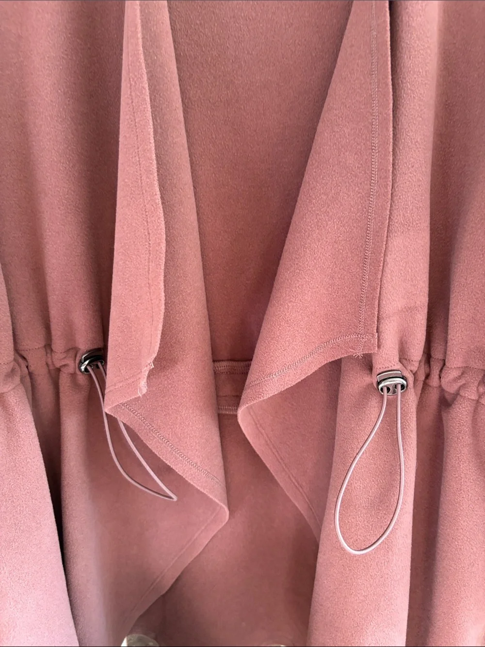Doe & Rae Rust Mauve Open Front Drawstring Jacket - Picture 3 of 6
